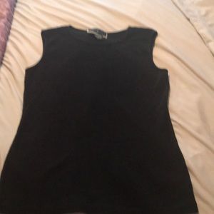 KAREN SCOTT Black Ribbed Tank Top